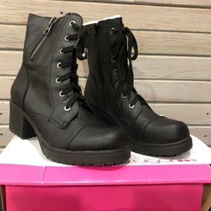 Black lace up boots
